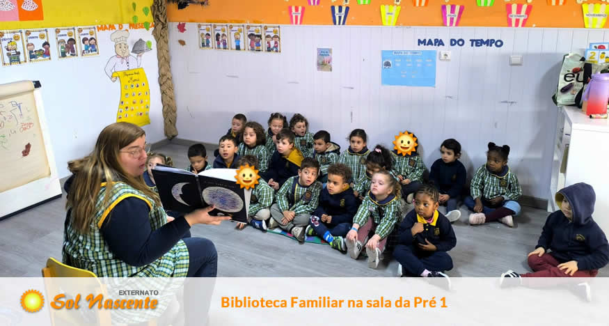 Biblioteca Familiar na sala da Pré 1. Externato Sol Nascente